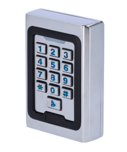 Controlo de acesso autónomo para interior - Acesso por teclado e EM RFID - Saída relay, alarme e campainha - Wiegand 26 - Controlo de tempo - Resistente carcaça metálica