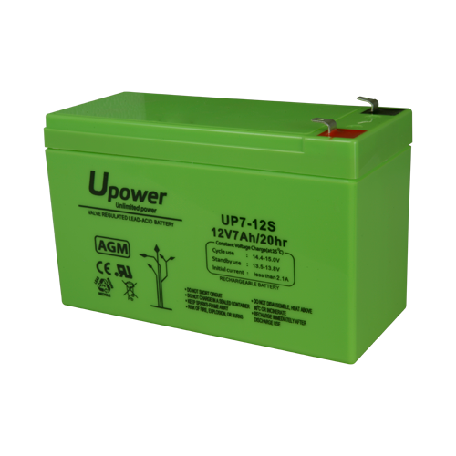 Upower - Bateria recarregável - Tecnología chumbo ácido AGM - Tensão 12 V - Capacidade 7.0 Ah - 93.5 x 151 x 65 mm / 2180 g - Para backup ou utilização directa