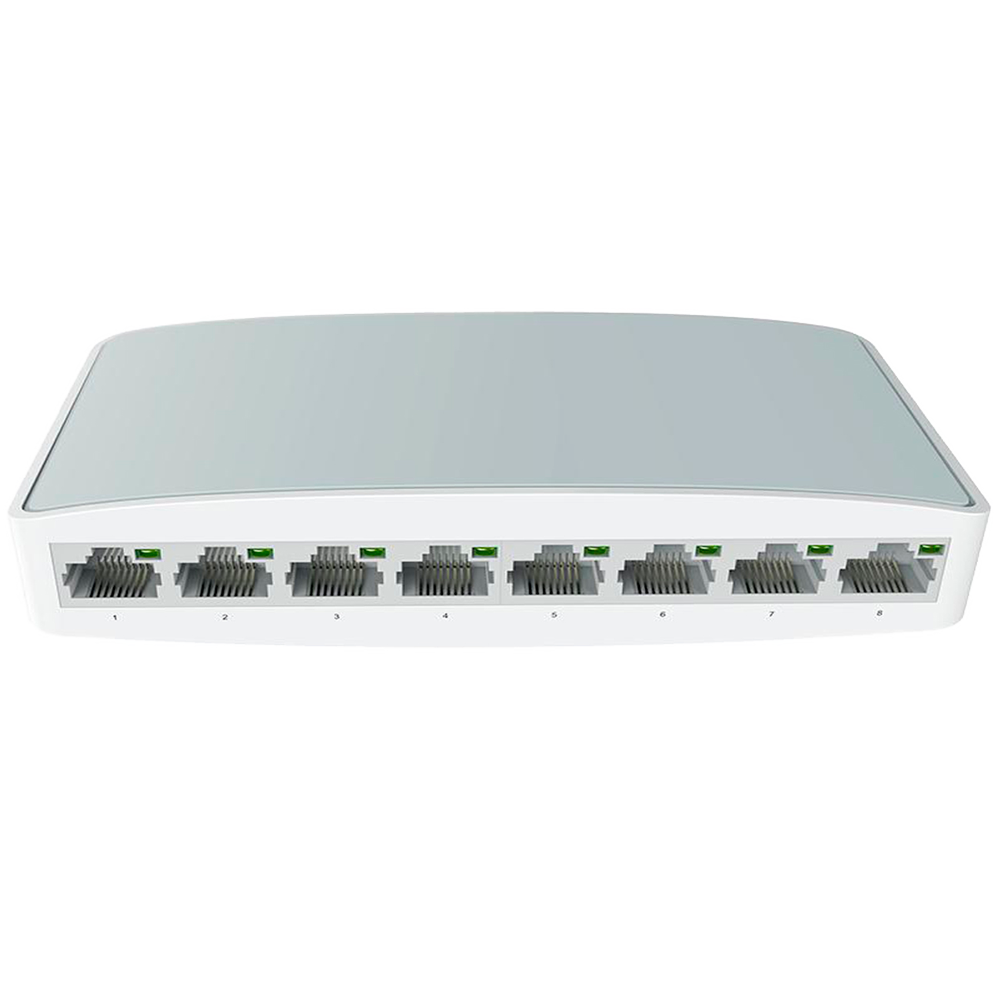 Switch de mesa - 8 Portas Fast Ethernet - Velocidade 10/100 Mbps - Plug & Play - Suporta IEEE802.3x - Suporta MDI/MDI-X