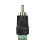 Conector SAFIRE - RCA macho - Saída +/ de 2 terminais - 36 mm (Fo) - 13 mm (An) - 5 g