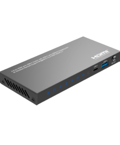 HDMI Switch - 3 Entradas HDMI - 1 Entrada USB-C - 1 Saída HDMI  - Resolução 8K@60Hz - Controlo com comando a distância