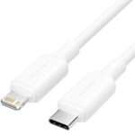 Cabo USB 2.0 Tipo-C Lightning Vention LAKWF, USB Tipo-C Macho - Lightning Macho, Até 27W, 480Mbps, 1m, Branco