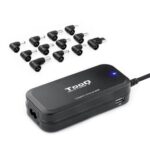 Carregador de laptop TooQ TQLC-90BS02AT/ 90 W/ Automático/ 12 conectores/ Voltagem 12-20 V/ 1 USB