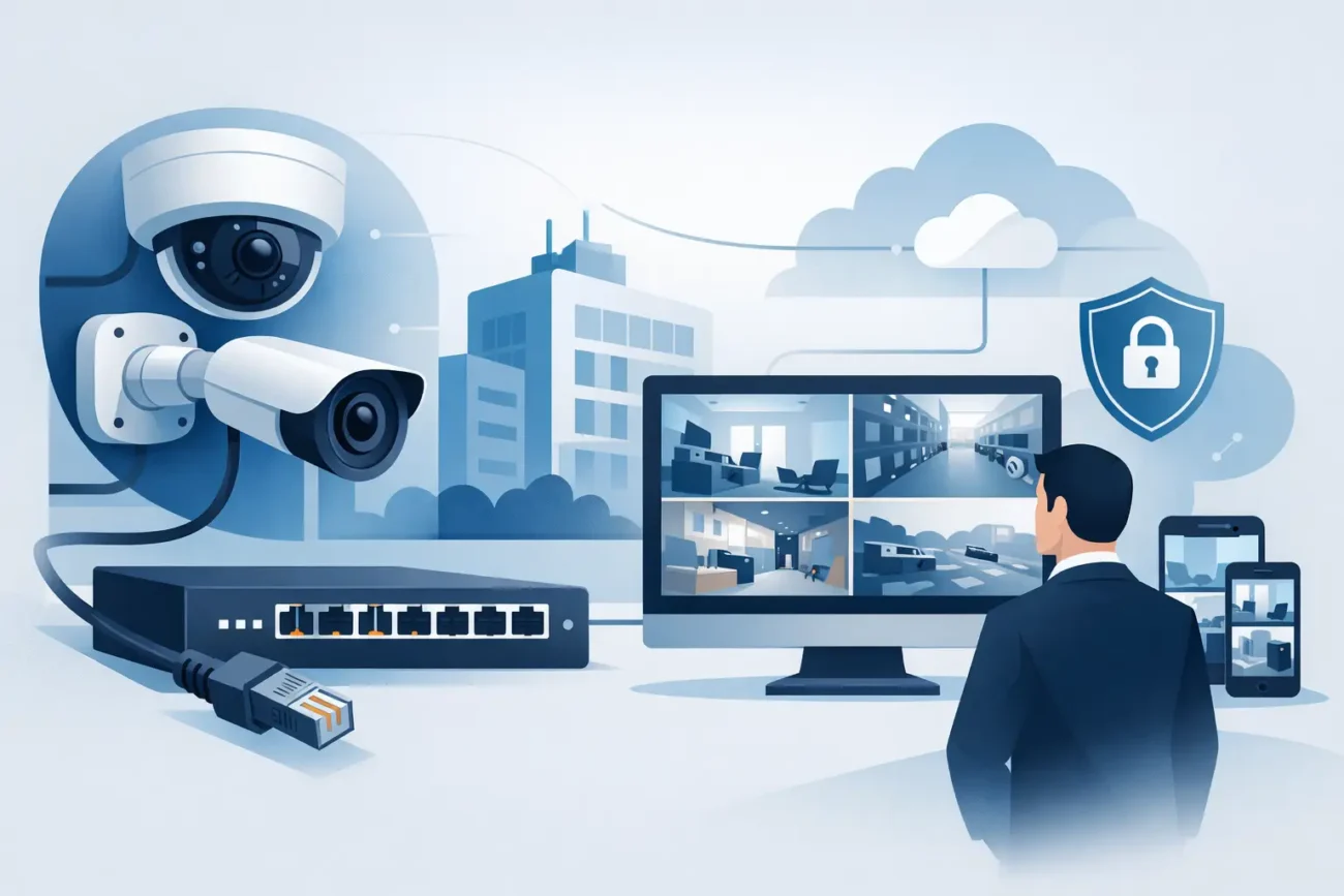 Como configurar câmaras PoE empresariais